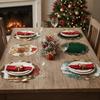 2Pcs New Round Christmas Placemats Polyester Non-Slip Christmas Table Mats Xmas Placemat Wedding Party Decor