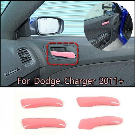 Декоративные накладки на ручки внутренних дверей для Dodge Charger/Chrysler 300C 2011+Розовые