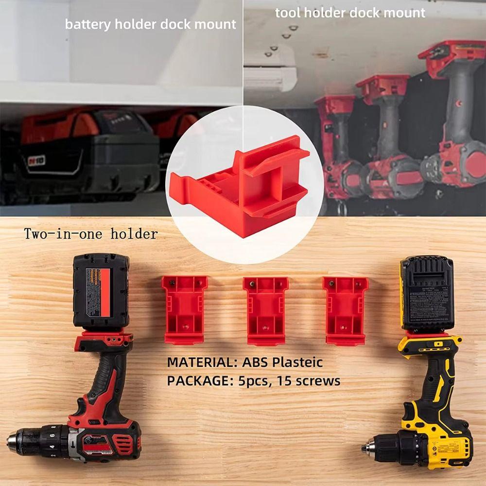 1/5PCS Mount Hanger Stand Power Tool Holders Dock Holder Battery Holder  for Milwaukee M18 Battery