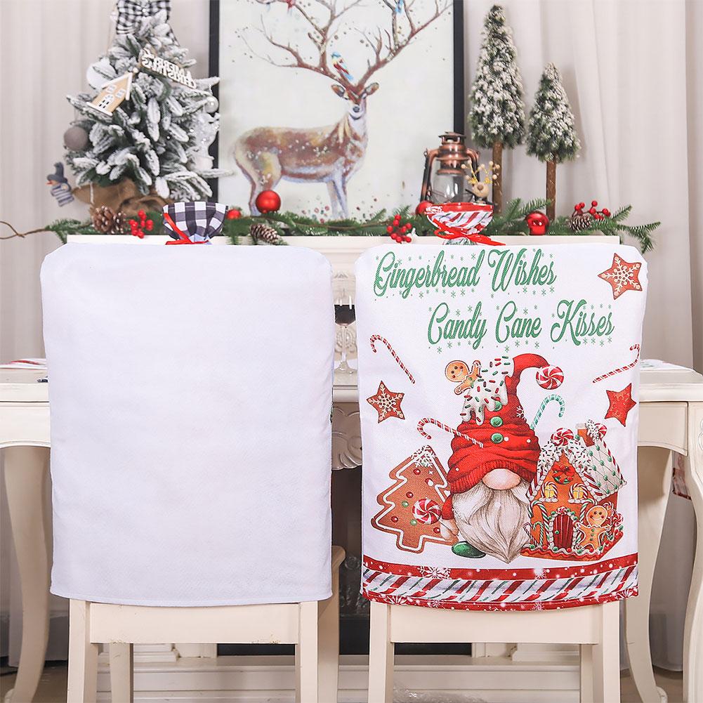 Christmas Kitchen Chair Decor Removable Decorative Chair Cover Festival Theme for Kitchen Table Home Decoration