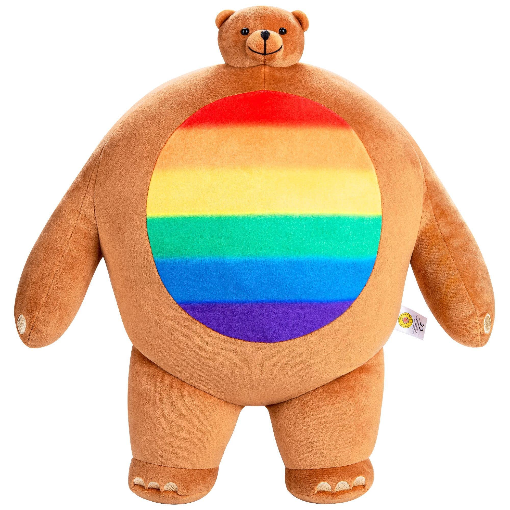 TINY HEADED KINGDOM - Pride PIP Teddy Bear Rainbow Super Soft and Durable Plush Teddy Bear - 15