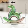 Miniature Horse Figurine Animal Sculpture Ceramic Tea Pet Rocking Statue for Living Room