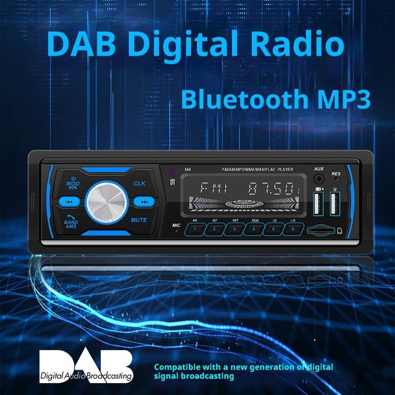 2026 Portable Car Stereo Unit FM AM DAB AUX RDS USB Function Bluetooth Single 1 DIN Remote Control MP3 Player 7-color Lights Multifunctional 12V Radio
