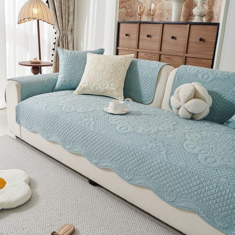 Four Seasons Universal Cotton Sofa Cover for Living Room Simple Irregualr Sofa Towel Non-Slip Sofa Cover Couch Cushion 