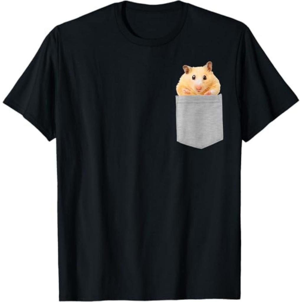 Animal in Your Pocket Hamster T-Shirt GIU Mens Womens Tank Top Sweatshirt Hoodie 187 Black