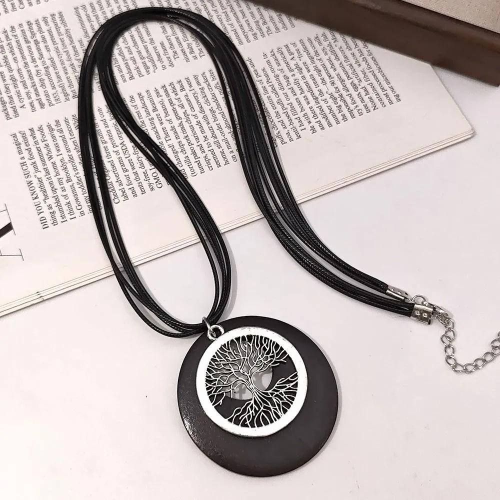 Деревянное подвесное ожерелье One Size чёрный