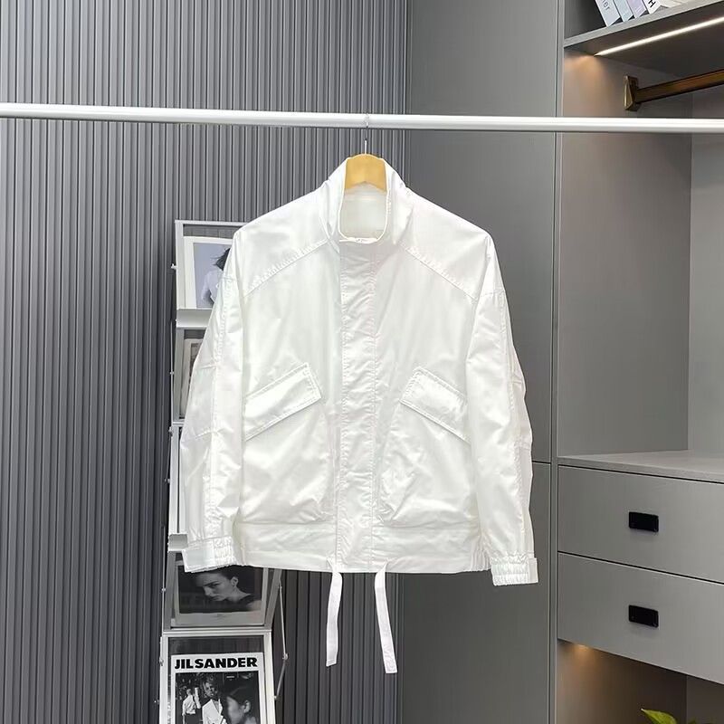 

Весенне-осенняя куртка Мужская куртка Tooling Простая и свободная куртка с лацканами XXXXL белый