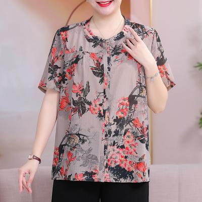 Oversize Elegant Blouses for Women Plus Size 3XL-7XL Casual Loose Short Sleeve Female Top Summer Vintage Clothes