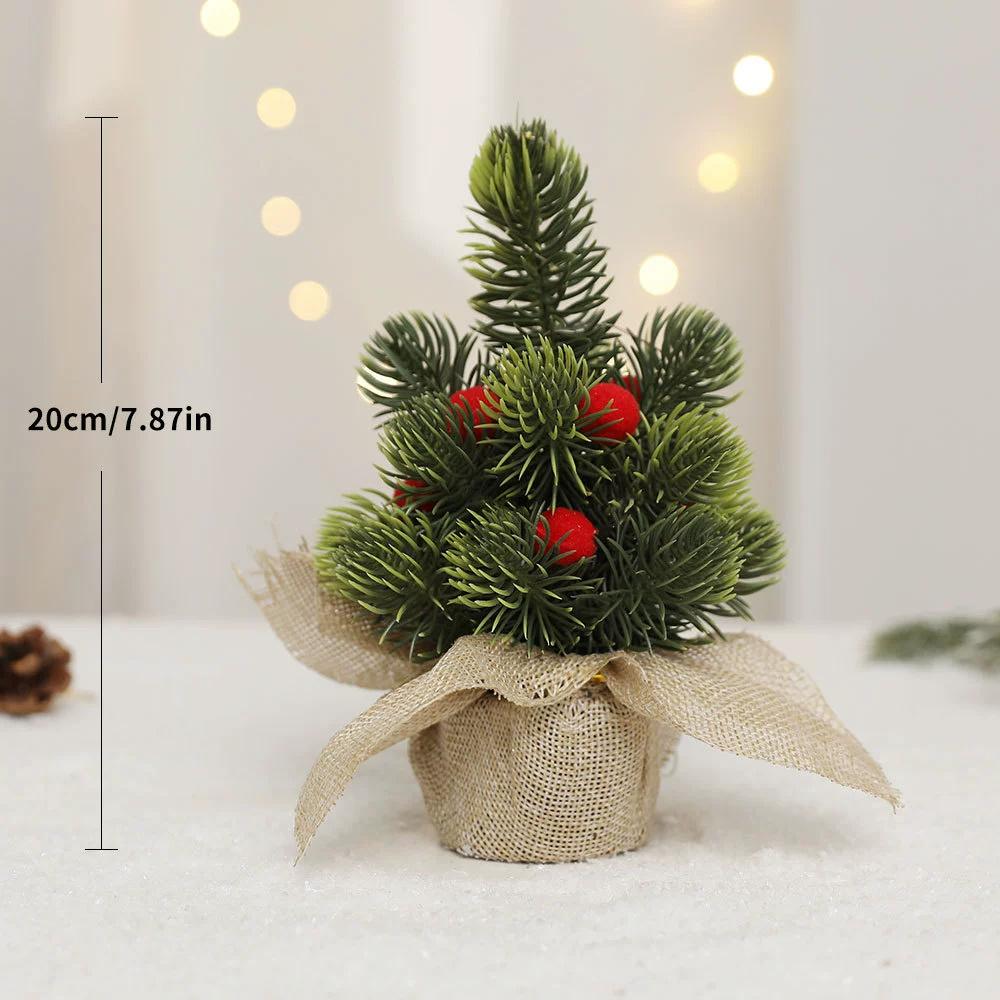 Christmas Tree 20cm Miniature Artificial Christmas Holiday Vivid Decoration Home Desktop Portable Delicate Tree Ornaments