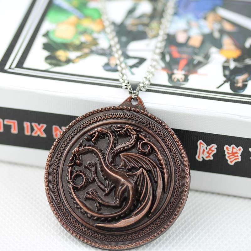 House Targaryen Fire and Blood Dragon Pendant Necklace for Men and Women Fans