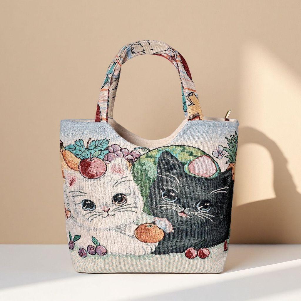 Ethnic Style Handheld Fabric Bag With Embroidery And Multiple Pockets For Casual Outings