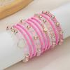 10 Pieces of Pink Glass Bead Mixed Peach Heart Bracelet Card Set Rice Bead Bracelet
