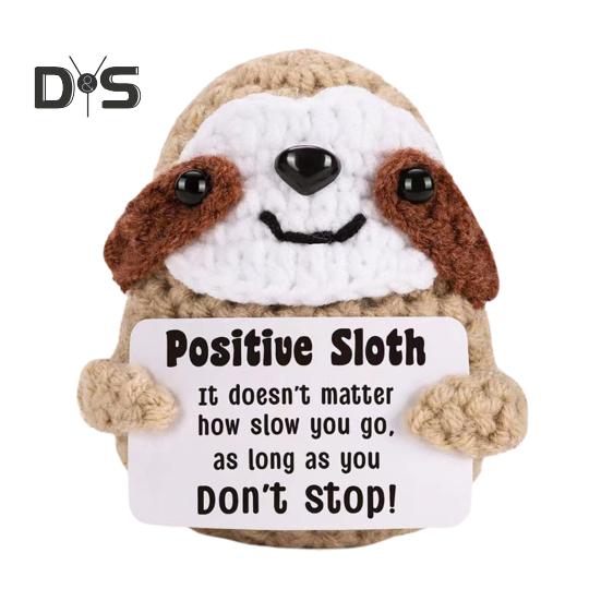 

Вязаная крючком кукла-ленивец Мини с поощрительной открыткой Эмоциональный подъем Поддержка Ленивый Подарок для друзей Семьи коричневый