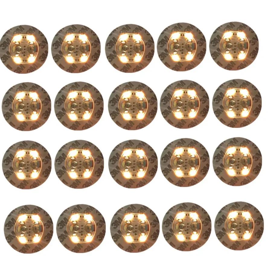 1-40PCS Battery Powered LED Coaster 3 Modes with Wine Glass Mat Cup Pad Sticker Bottle Drinking Club Bar Party Decor Night Light