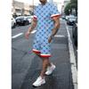 Summer  Men'  Short Sleeve T-Shirt Shorts Set Adult Sport Jogging Plus Size Tracksuit 2 Piece Set