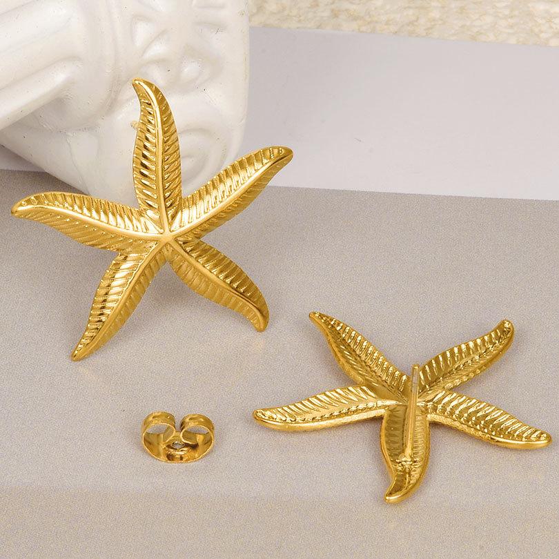 2026 New Stainless Steel Starfish Shell Earrings for Women Beach Vacation Style Luxury Thread Ear Dangle Jewelry Not Fading