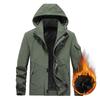 Autumn and Winter New Fleece Jacket Men's Military Tooling Large Size Multi-bag Can Be Off The Hat Thickened Jacket