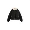 Winter Vintage American Style Padded Hooded Coat Men Women Solid Color Workwear