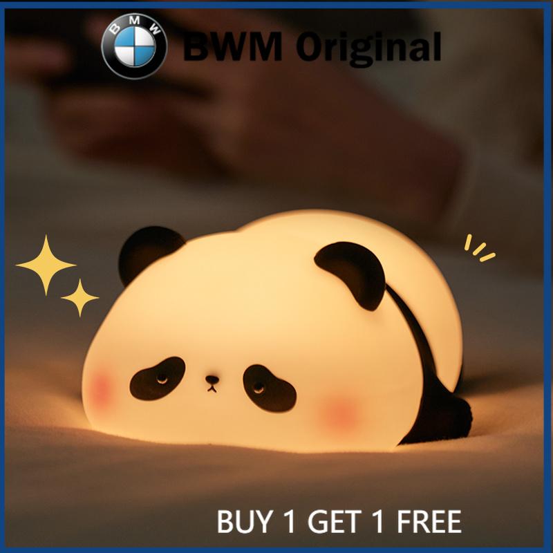 BMW Panda LED Night Light Cute Silicone Night Light USB Rechargeable Touch Night Lamp Bedroom Timing Lamp Decoration Children's Gift