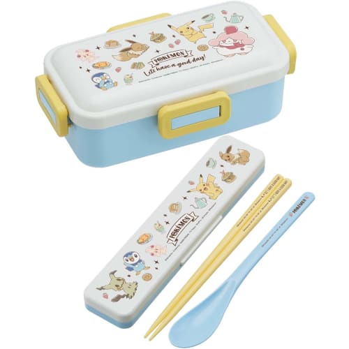 Skater Chopstick Spoon Combination Set 18cm Antibacterial Treated Lunch Box for Adults Comes with Silicone Cushion and Doesn't Make a Sound Made in Ja