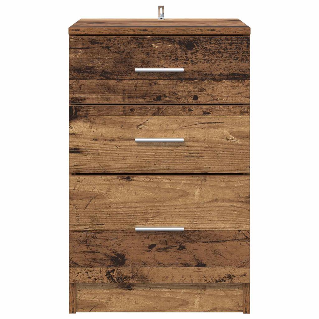 Nightstand with Drawers Reclaimed Wood Look 40 x 40 x 63 cm Engineered Wood