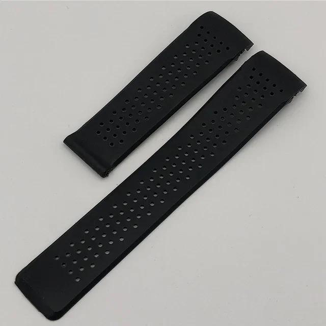 Classic Natural Rubber Watchband For TAG HEUER GRAND CARRERA Wristband Waterproof Sport Strap 22mm 24mm Soft Silicone Watch Bracelet