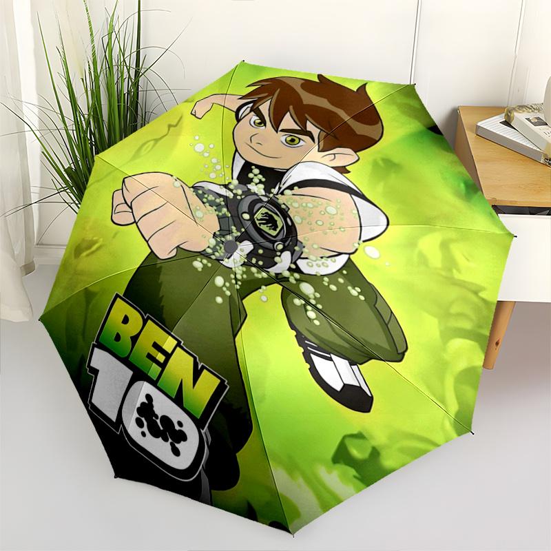 1pc Ben 10 Alien Force Adventure Automatic Opening and Closing Umbrella, Lightweight 3-Fold, With Cute Cartoon Characters, Suitable for Home, Out