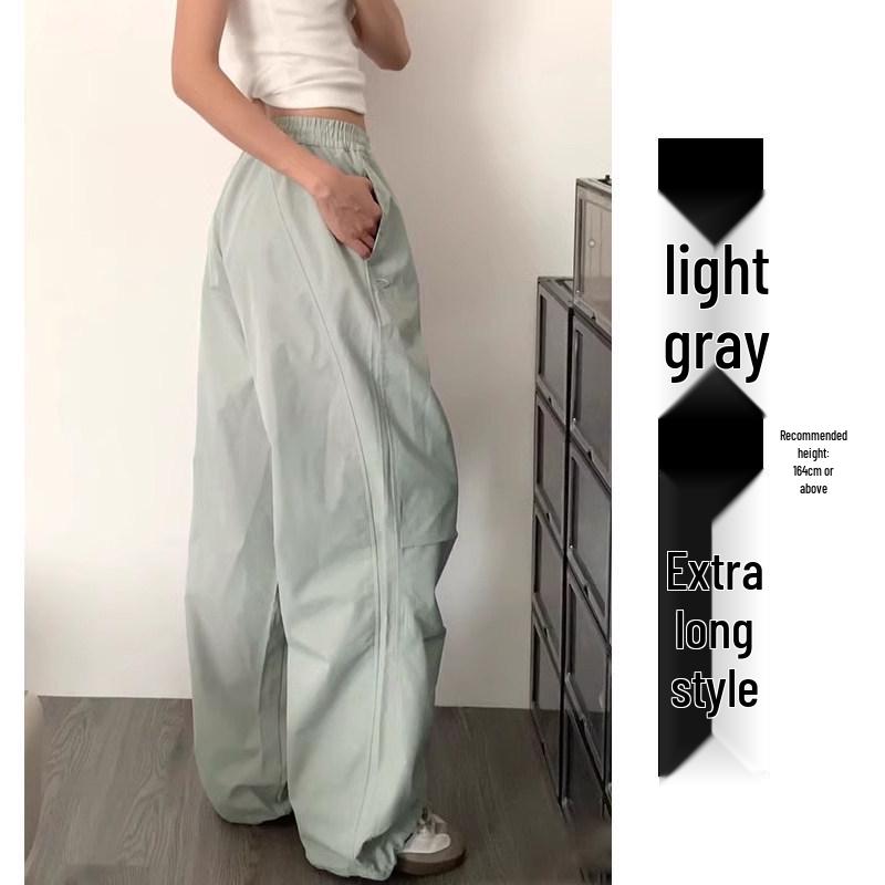 

Dark Blue High-Waist Wide-Leg Women s Work Pants - Summer Thin Style, Casual Retro Sporty Fit (2026) XL