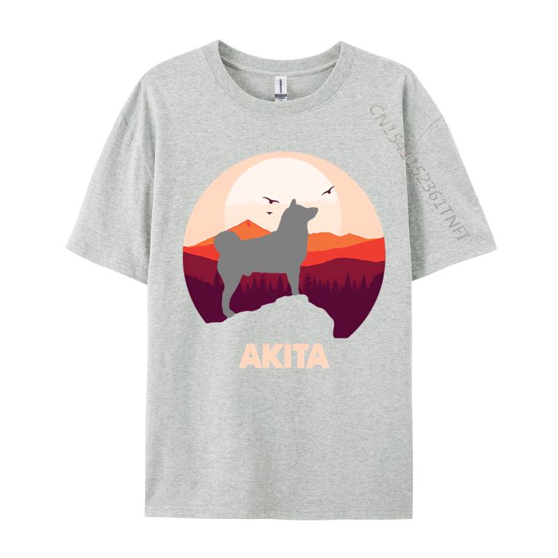 Normcore Akita And Moon Halloween Tshirt Vintage Black Top Tshirts Family Tops Shirts Cotton Mens England Style