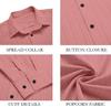 Men's Casual Button Down Shirts Long Sleeve Linen Shirt Fashion Textured Beach Summer Shirt