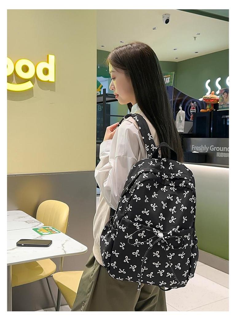 2025 Floral Bowknot Backpack for Students - Versatile & Casual