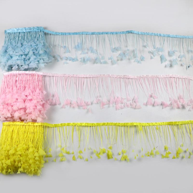 Turkey Feather Butterfly Flower Cloth Edge 10-15Cm Dress Decorative Material Latin Dance Skirt Cloth Belt Clothing Accessories