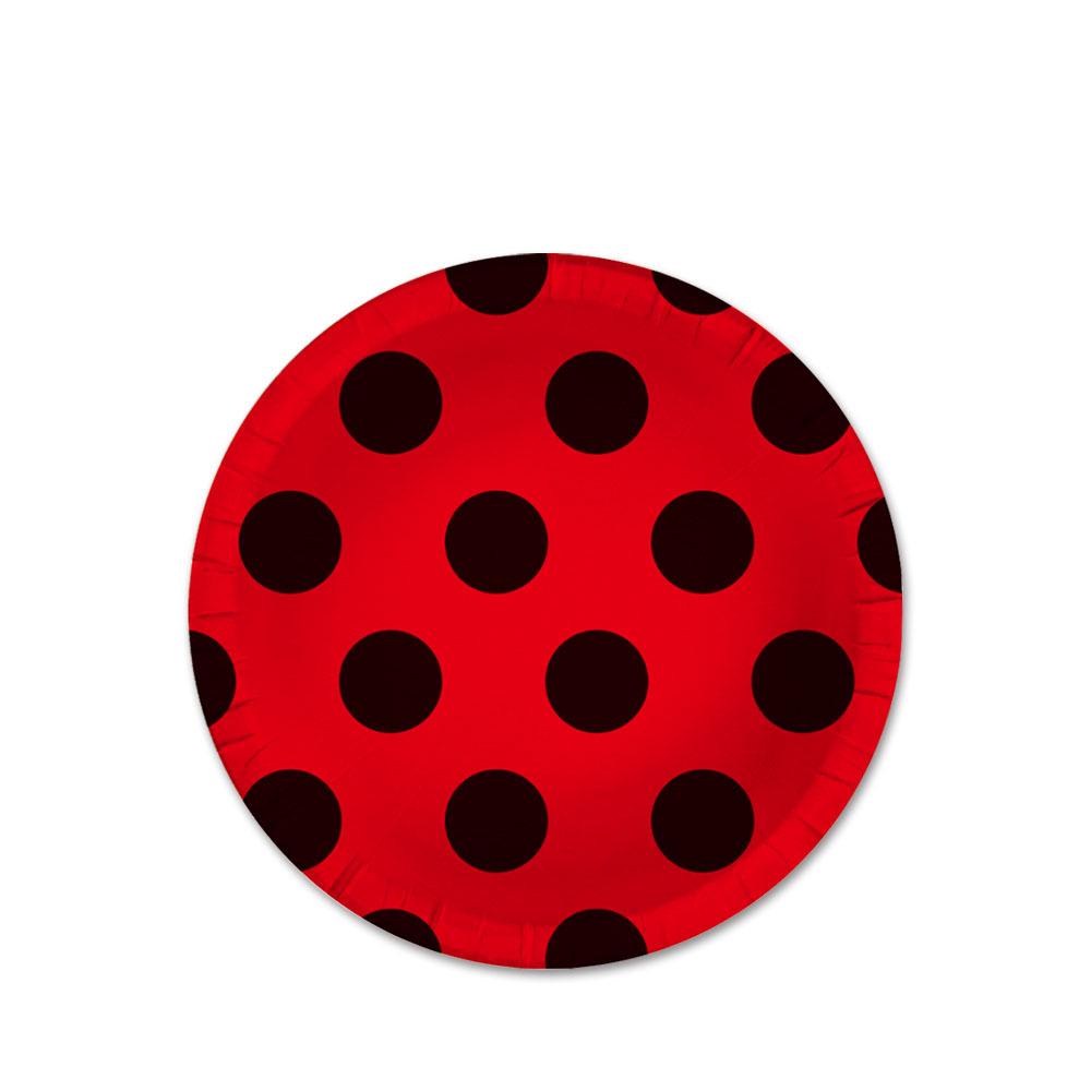 Ladybug Birthday Party Disposable Paper Plates, Cups, and Napkins