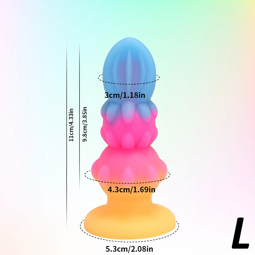 Luminous Anal Plug Soft Silicone Dildo Butt Plug with Suction Cup Anus Prostate Massager Stimulator Adult Sex Toys G Spot Clitoris Stimulator Unisex