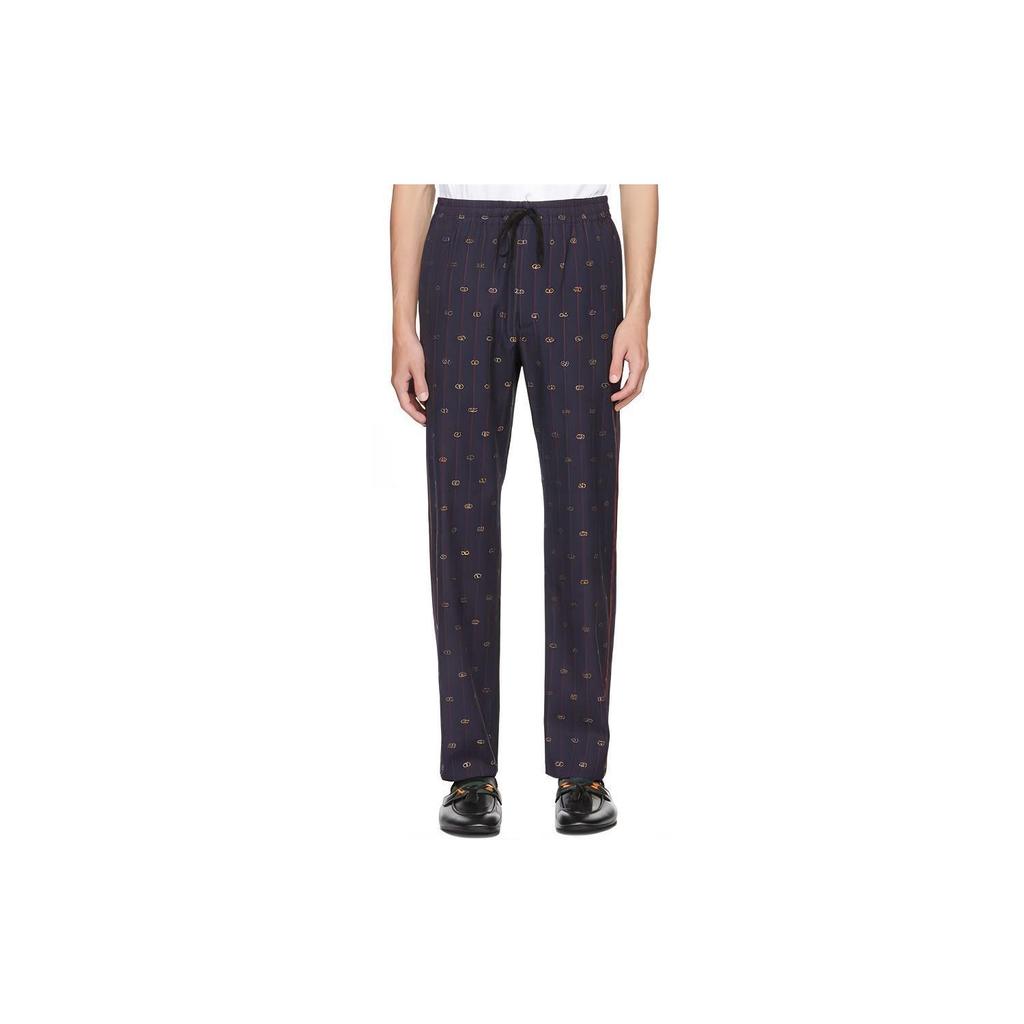 GUCCI Casual Pants Men's Marine Blue Moderate Straight Fit Pants 2214-51M19-0021