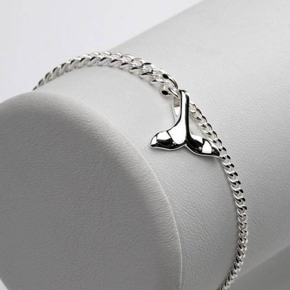 [As Little] Chain Bracelet Silver Curb Silver 925 Whale Tail Charm
