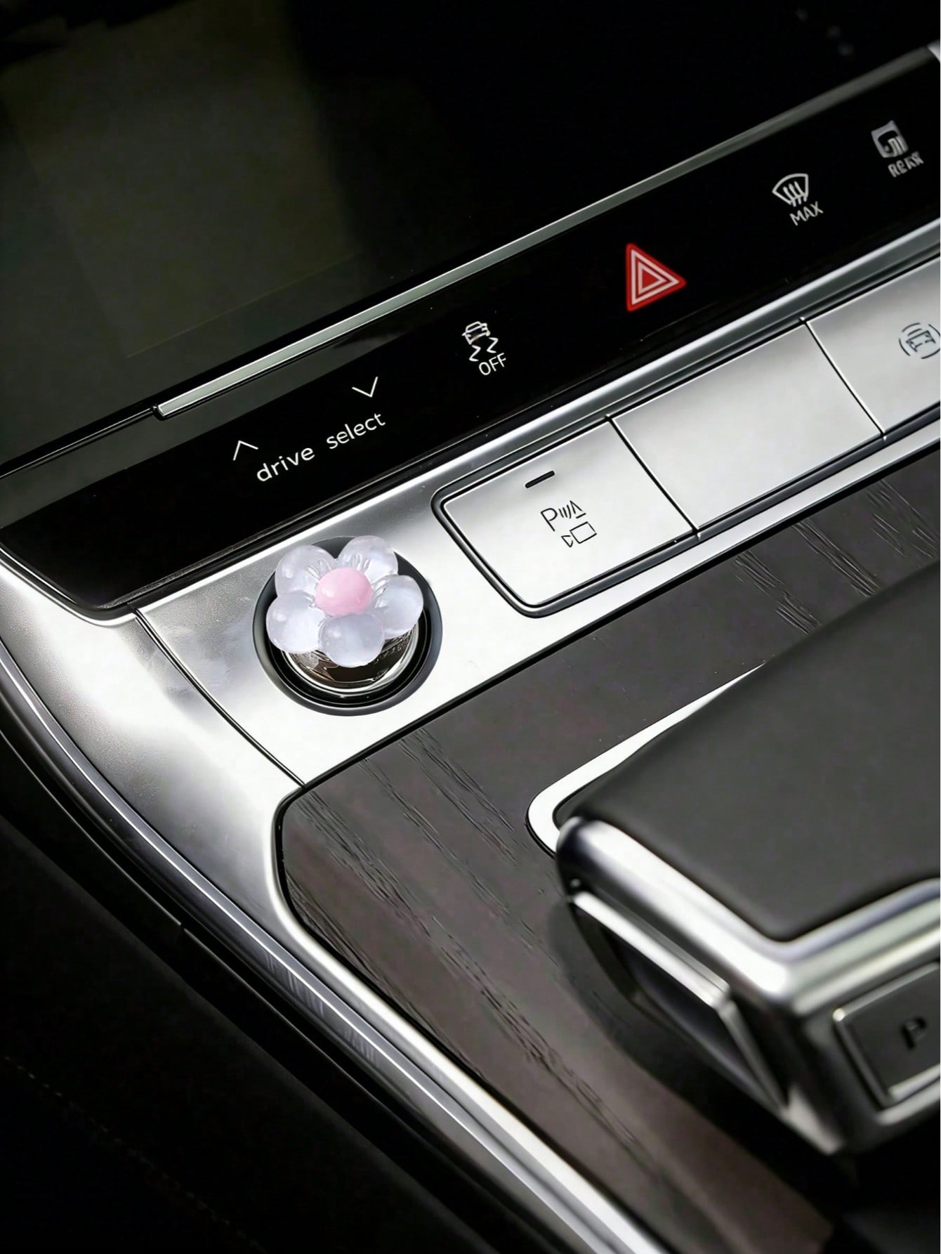 

Resin Flower Car Start Button Cover with Double-Sided Tape, Cute Interior Decor for Women белый