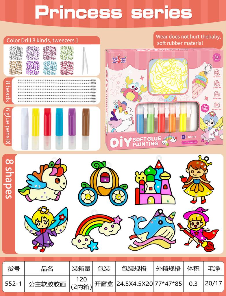 Children's DIY, Graffiti Crystal Glue Painting, Glue-free Painting, Creative Handmade Beading, Sand Painting Goo Card Toys, Girl Hanging Ornaments