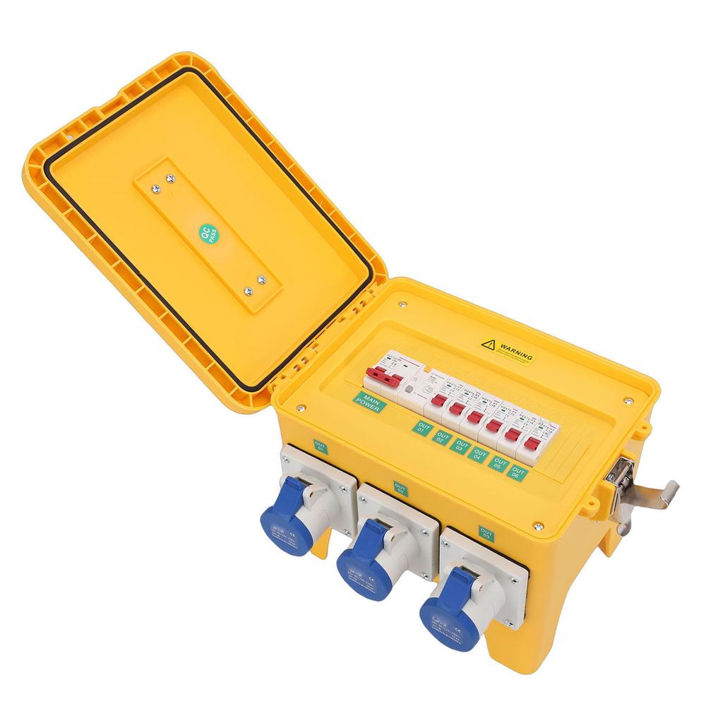 Portable Power Distributor 3 Pin CEE Outlets and 3 Prong Female Sockets Water Proof Receptacle Box for Indoor Outdoor