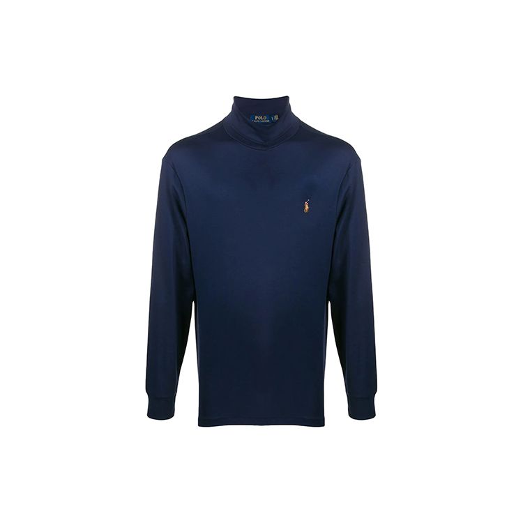 Polo Ralph Lauren Solid Color High Neck Long Sleeve T-Shirt Men Tops Blue 710760126-003