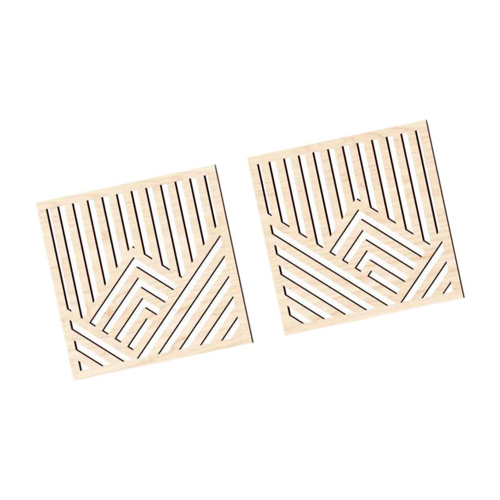 2Pcs Wooden Wall Art Panels Modern Ornaments Wood Wall Hanging Sculptures Boho Abstract Wall Decor for Office Living Room