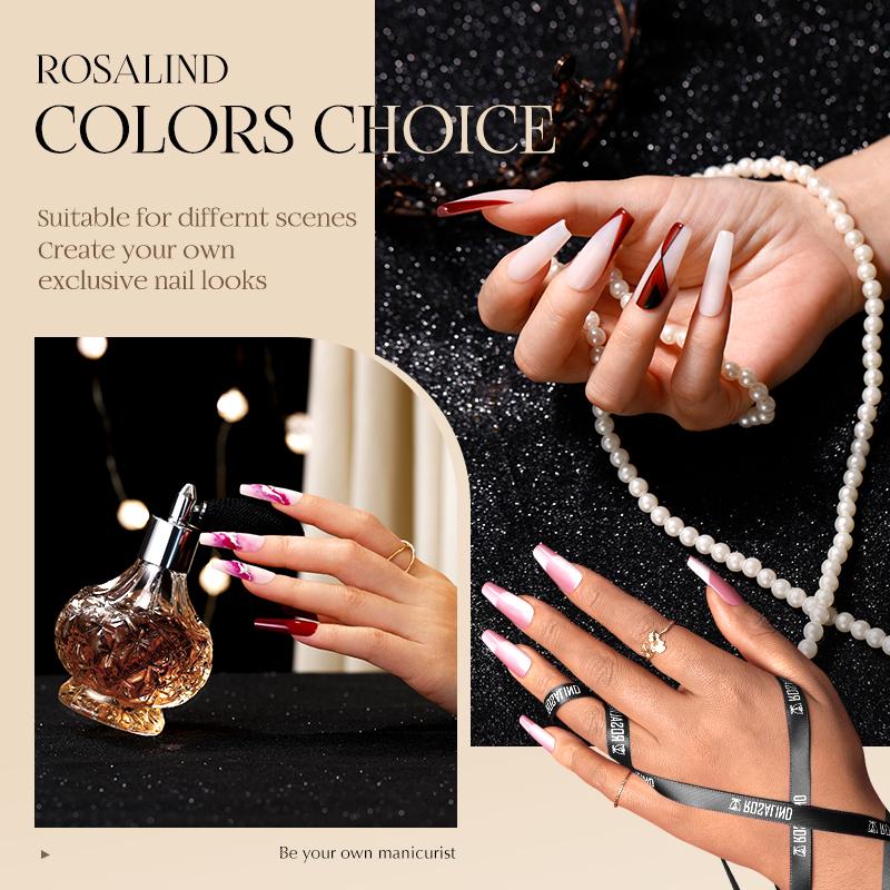 ROSALIND UV Lamp Soak Off Gel Polish Glitter Lacquer Gel na nehty Barevný gel lak na nehty lak Hybrid Nail Art Gel