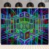 2D Flat Printed Psychedelic Trippy Geometric Background for Live Streaming