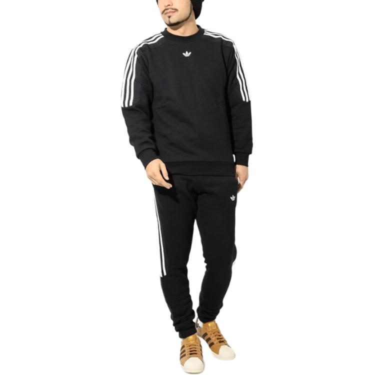 adidas Pantaloni della tuta Originals Radkin a righe Comodi Retro Sportivi Lunghi Pantaloni da uomo Nero DU8137