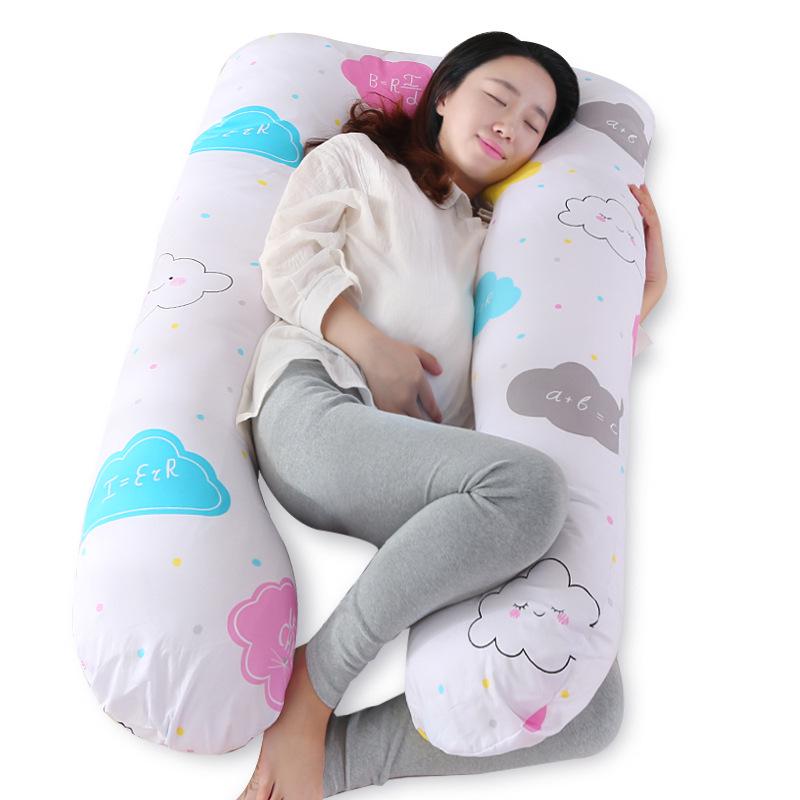 Crystal Velvet U-Shaped Pregnancy Pillow for Abdominal, Waist, and Leg Support