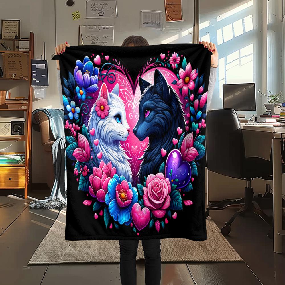 1 Pezzo Coperta in Flanella con Stampa Cartone Animato, Alta Qualità Confortevole per Tutte le Stagioni, Decorazione per la Casa, Calore e Comfort, Perfetta per Regalo di Natale Compleanno