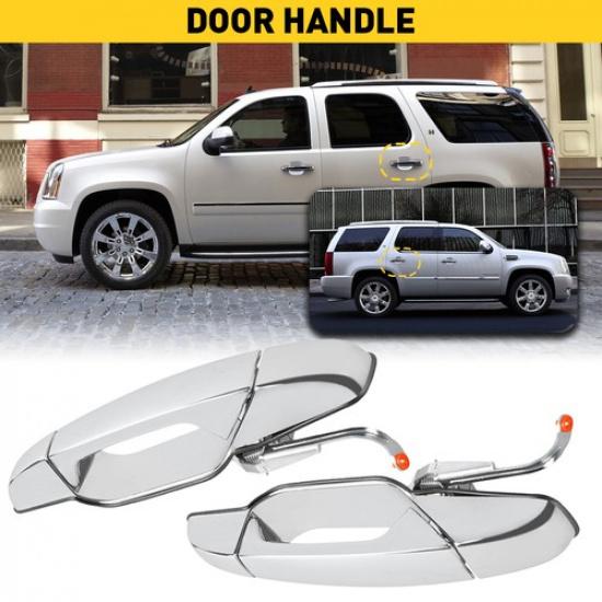 

Rear Left & Right Door Handle For 07-13 Escalade Silverado GMC Cadillac Chrome V