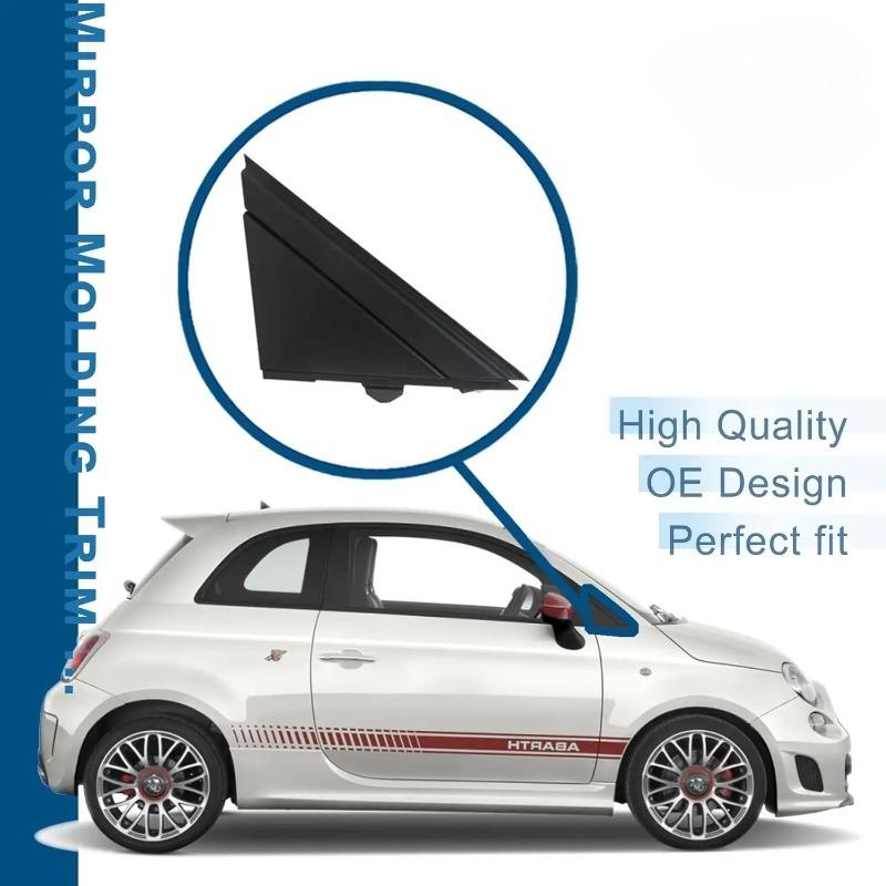 Door Mirror Flag Cover for Fiat 500 Left Driver Right Passenger Side Molding Compatible 2012 2019 Replaces Cover Car Accessories