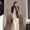 Early spring women's clothing 2026 new long suspender polka dot dress suit Korean a complete set of ootd wear long dress