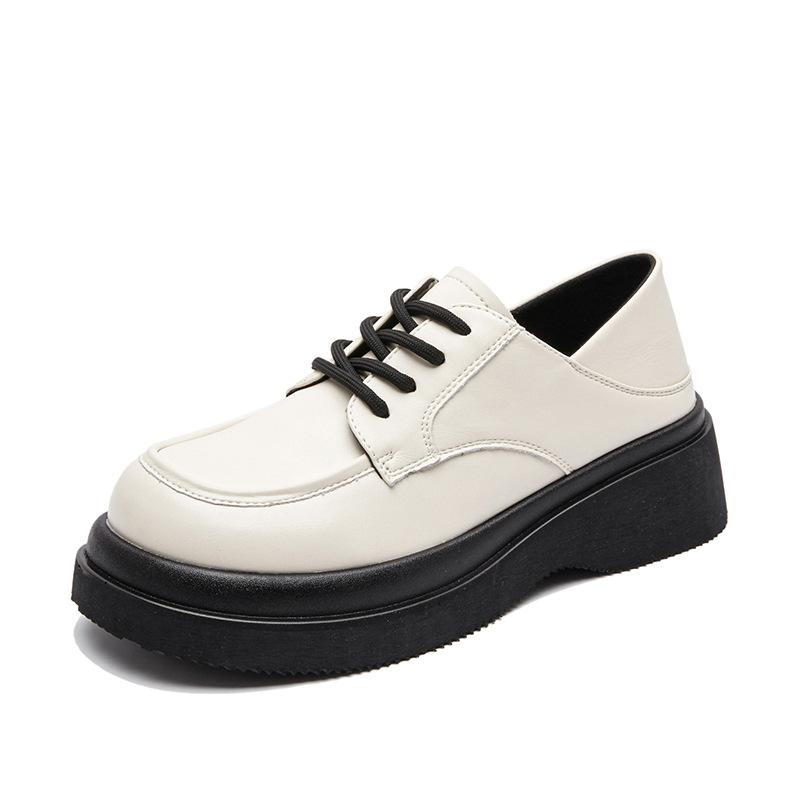 

Genuine leather new small leather shoes women s Japanese 2025 autumn lace-up thick-soled heightening loafers women s two wear casual women s single 35